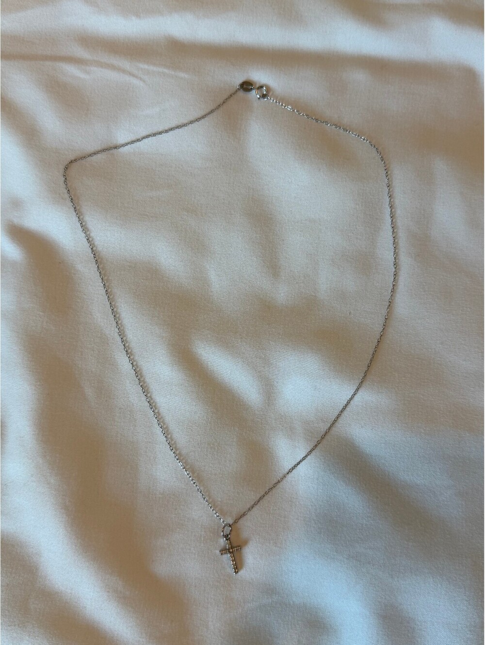Sterling Silver Cubic Zirconia Cross Necklace